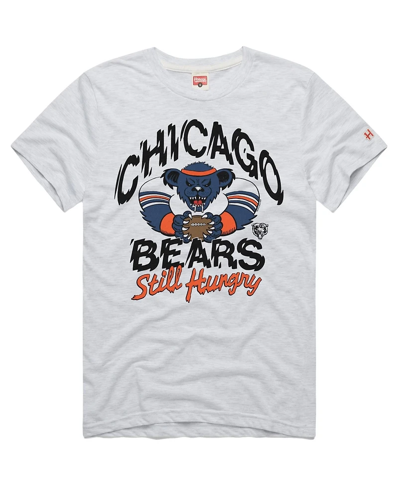 Homage Men's Ash Chicago Bears Nfl x Grateful Dead Tri-Blend T-Shirt