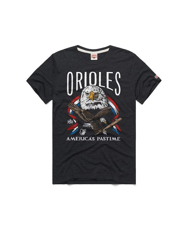 Homage Men's Charcoal Baltimore Orioles America's Pastime Tri-Blend T-Shirt