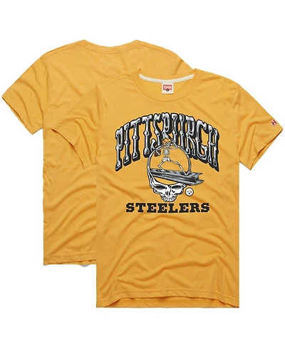 Homage Men's Gold Pittsburgh Steelers Nfl x Grateful Dead Tri-Blend T-Shirt