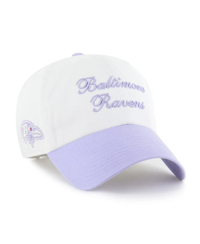 '47 Brand Women's White Baltimore Ravens Gelato Two-Tone Clean Up Adjustable Hat