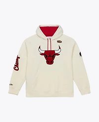 Mitchell & Ness Men's Cream Chicago Bulls Hardwood Classics Chainstitch Premium Fleece Hoodie