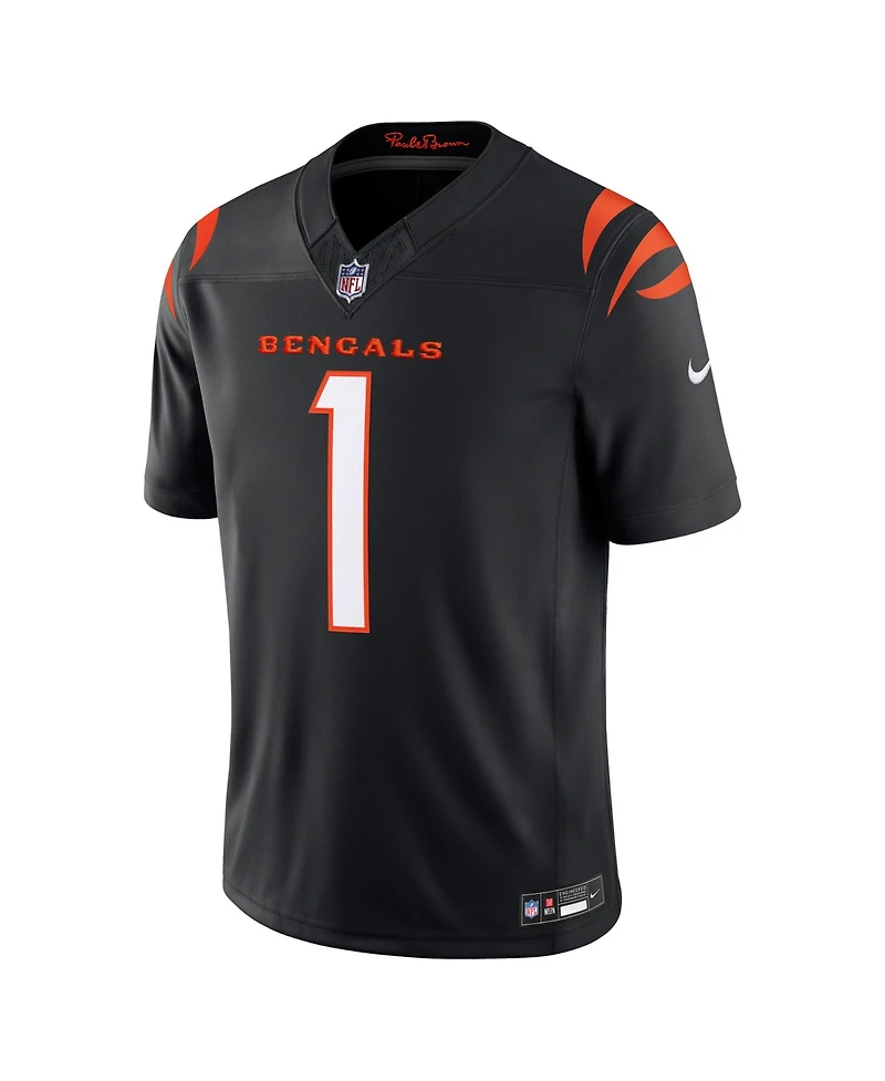 Nike Men's Ja'Marr Chase Black Cincinnati Bengals Vapor F.u.s.e. Stitched Limited Jersey