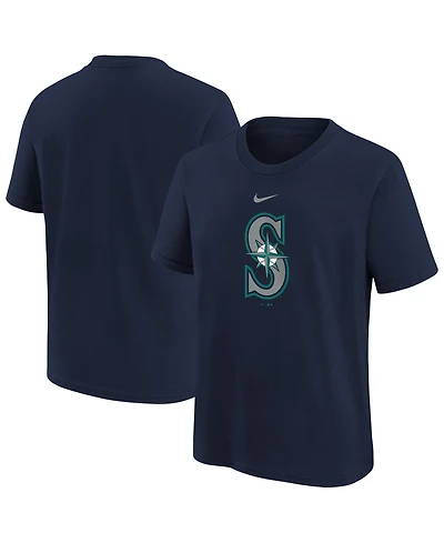 Nike Big Boys and Girls Navy Seattle Mariners Large Logo T-Shirt