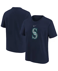 Nike Big Boys and Girls Navy Seattle Mariners Large Logo T-Shirt