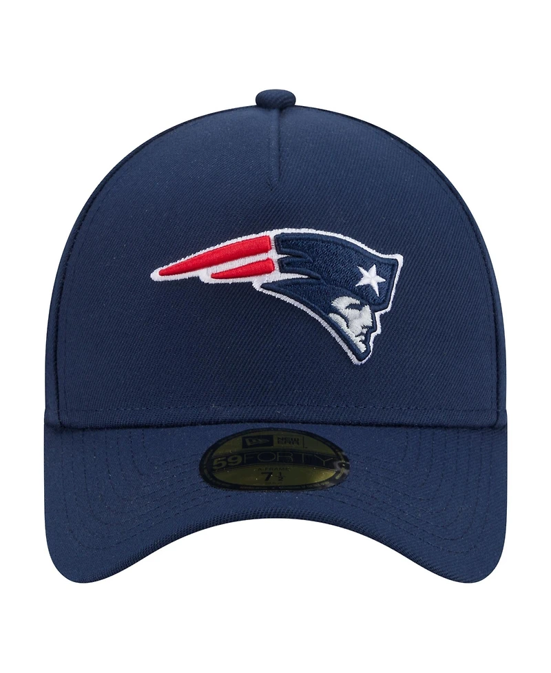 New Era Men's Navy England Patriots A-Frame 59FORTY Fitted Hat