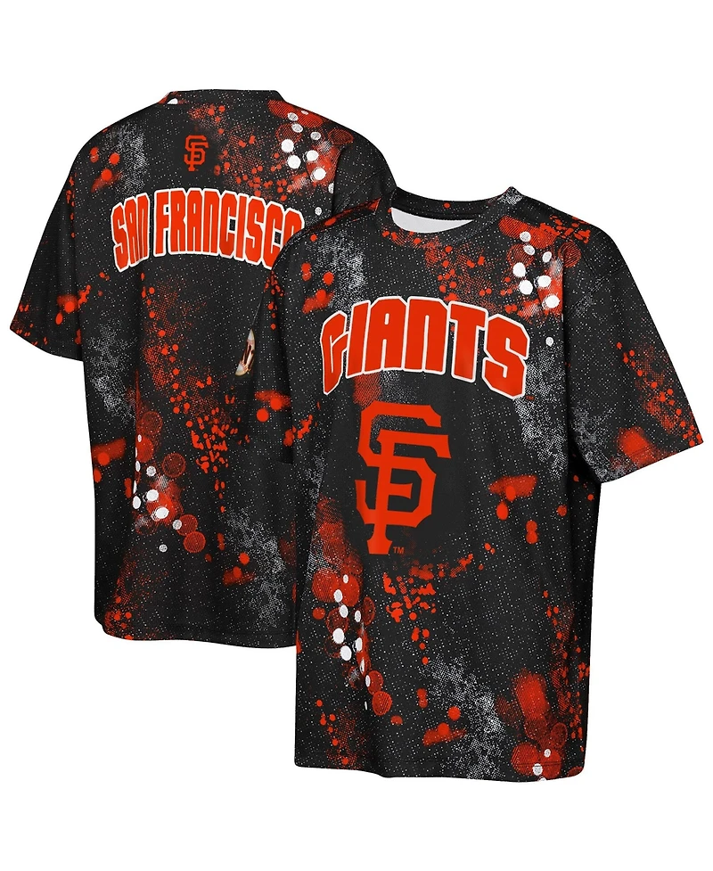 Outerstuff Big Boys and Girls Black San Francisco Giants Y2 Tech Stadium Lights T-Shirt