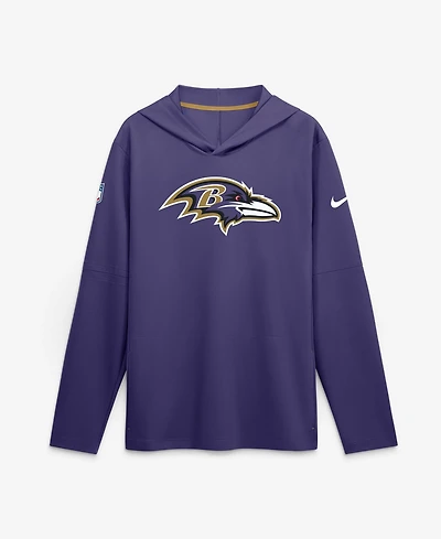 Nike Men's Purple Baltimore Ravens Sideline Dri-fit Long Sleeve Hooded T-Shirt