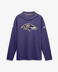 Nike Men's Purple Baltimore Ravens Sideline Dri-fit Long Sleeve Hooded T-Shirt