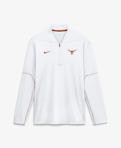 Nike Men's White Texas Longhorns Sideline Dri-fit Long Sleeve Half-Zip Pullover Sweatshirt