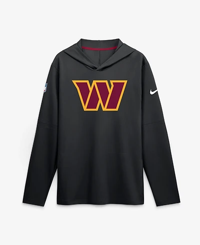 Nike Men's Black Washington Commanders Sideline Dri-fit Long Sleeve Hooded T-Shirt