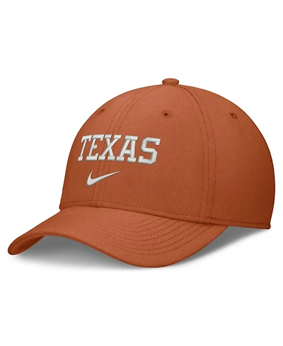 Nike Men's Texas Orange Longhorns Rise On-Field SwooshFlex Dri-fit Flex Hat