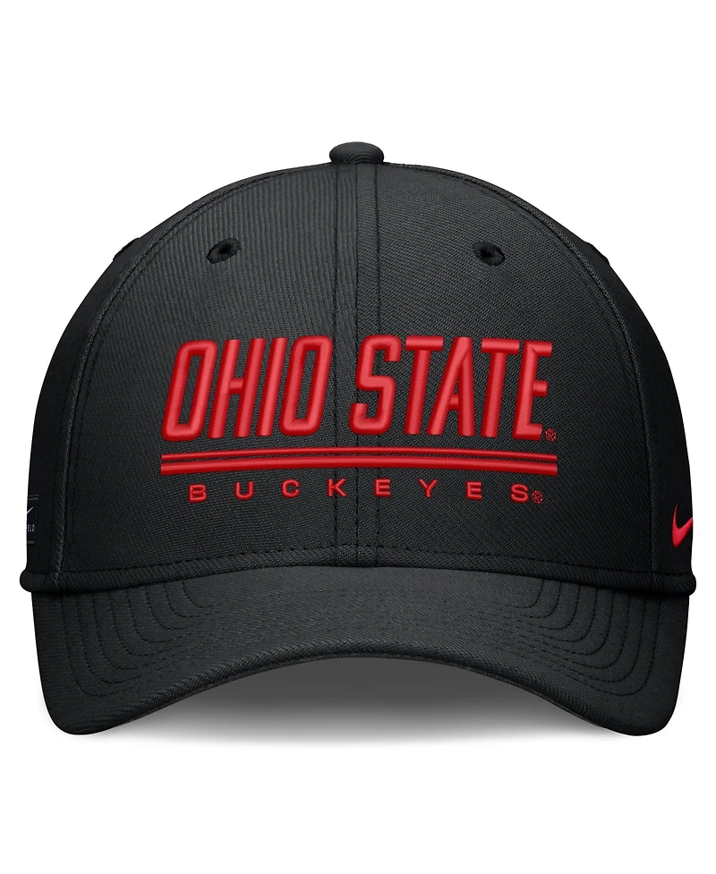 Nike Men's Black Ohio State Buckeyes Game Day Rise Swooshflex Hat