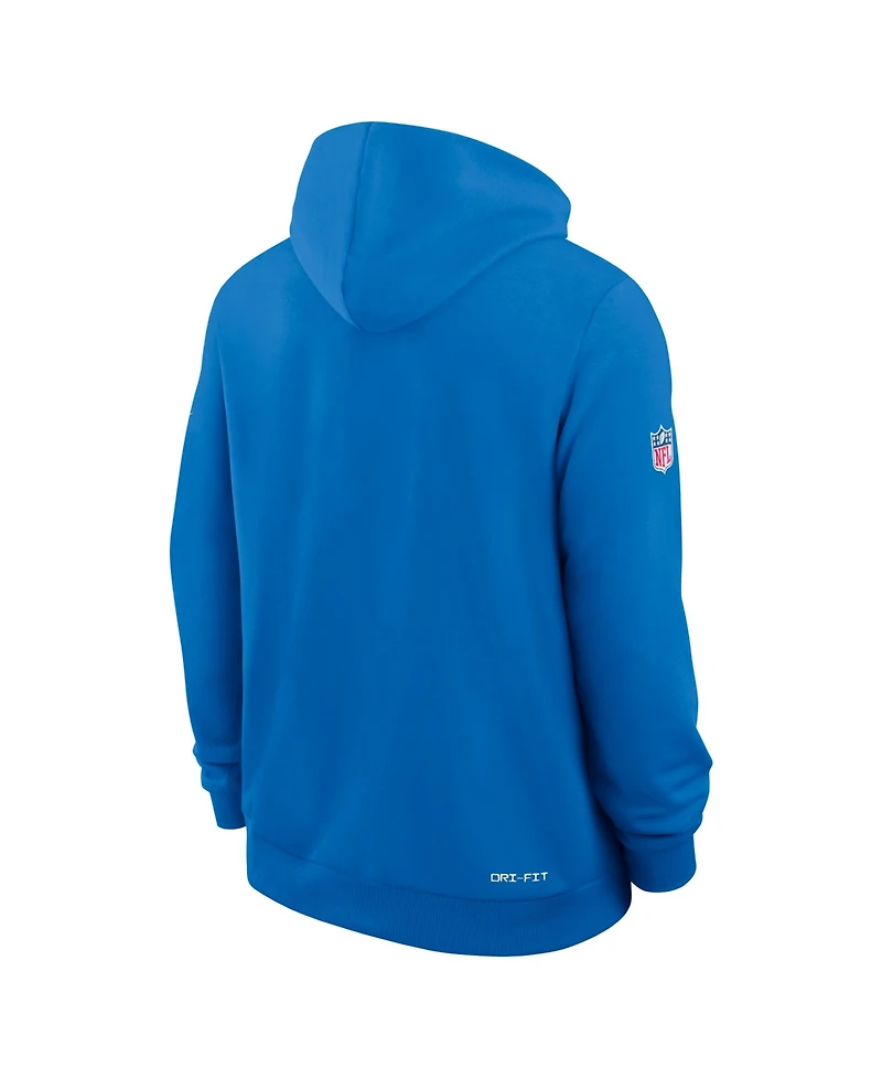 Nike Men's Blue Detroit Lions Sideline Standard Issue Dri-fit Hoodie