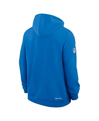 Nike Men's Blue Detroit Lions Sideline Standard Issue Dri-fit Hoodie