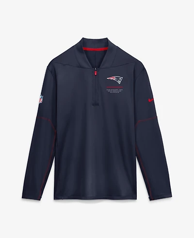 Nike Men's Navy New England Patriots Sideline Dri-fit Half-Zip Pullover Sweatshirt
