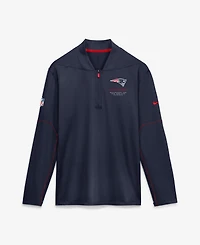 Nike Men's Navy New England Patriots Sideline Dri-fit Half-Zip Pullover Sweatshirt