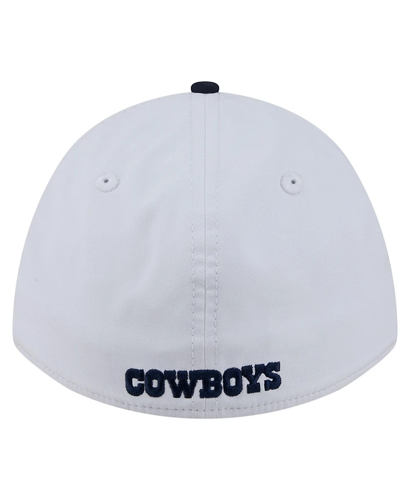 New Era Men's White/Navy Dallas Cowboys Patch 39THIRTY A-Frame M-Crown Perforated Flex Hat