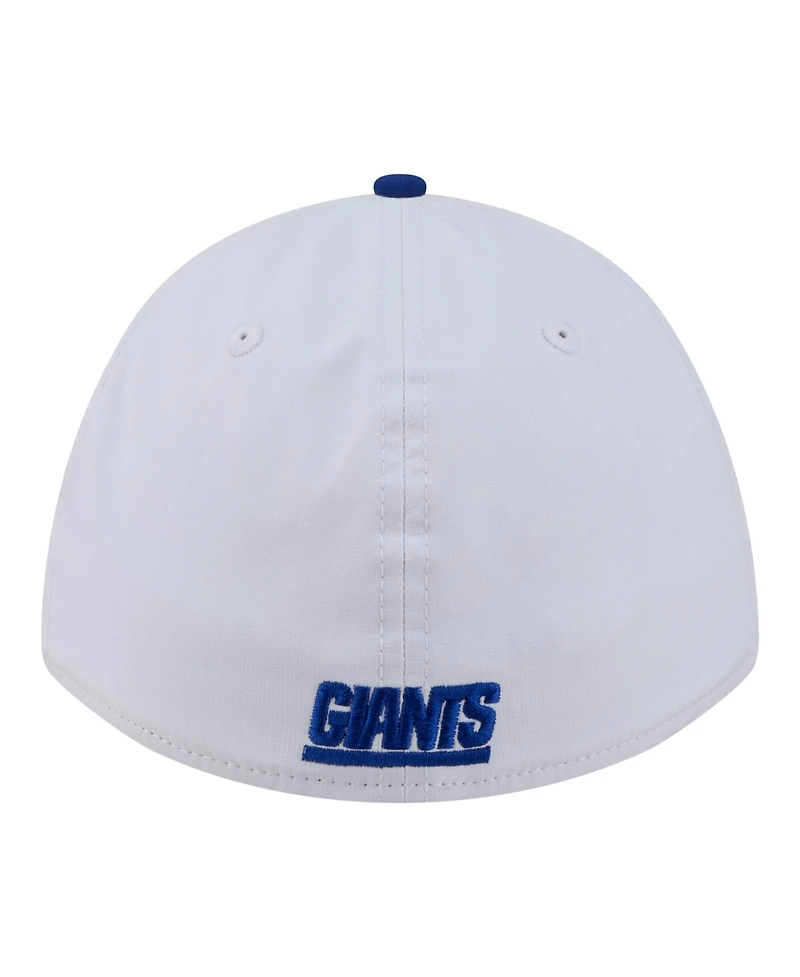 New Era Men's White/Royal York Giants Patch 39THIRTY A-Frame M-Crown Perforated Flex Hat