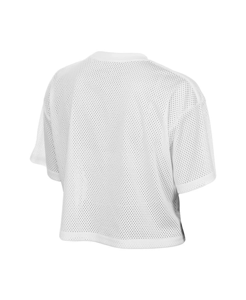 New Era Women's White Dallas Cowboys Summer Mesh Cropped Boxy T-Shirt