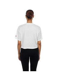 New Era Women's White San Francisco 49ers Summer Mesh Cropped Boxy T-Shirt