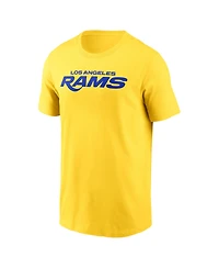 Nike Men's Gold Los Angeles Rams Primetime Wordmark Essential T-Shirt