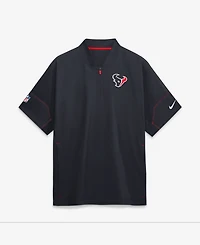 Nike Men's Navy Houston Texans Sideline Short Sleeve Quarter-Zip Coaches Jacket