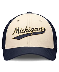 Nike Men's Natural/Navy Michigan Wolverines Legacy Swooshflex Dri-fit Hat