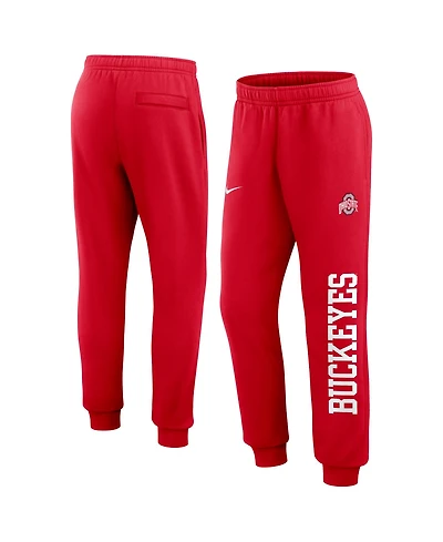 Nike Men's Scarlet Ohio State Buckeyes Primetime Club Fleece Joggers