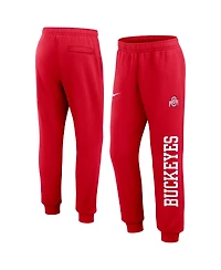 Nike Men's Scarlet Ohio State Buckeyes Primetime Club Fleece Joggers