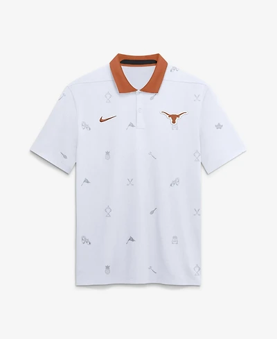 Nike Men's White Texas Longhorns Vapor Pattern Dri-fit Polo Shirt