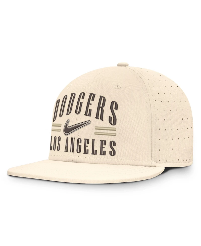 Nike Men's Natural Los Angeles Dodgers True Dri-fit AeroBill Fitted Hat