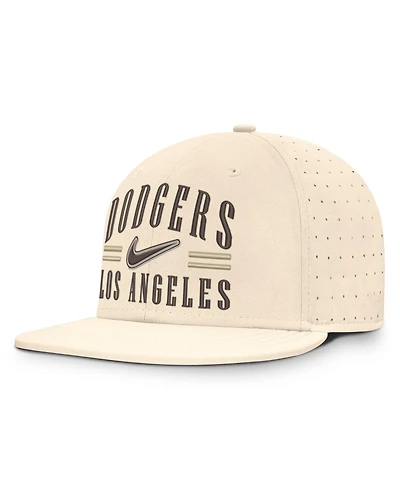 Nike Men's Natural Los Angeles Dodgers True Dri-fit AeroBill Fitted Hat