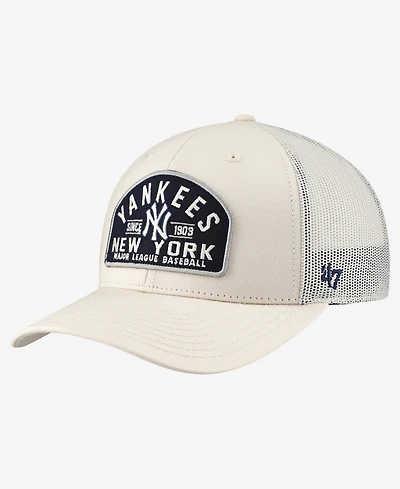 '47 Brand Men's Cream New York Yankees Leland Adjustable Trucker Hat