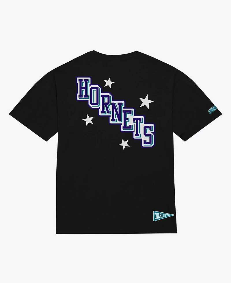 Mitchell & Ness Men's Black Charlotte Hornets Pep Rally Premium T-Shirt