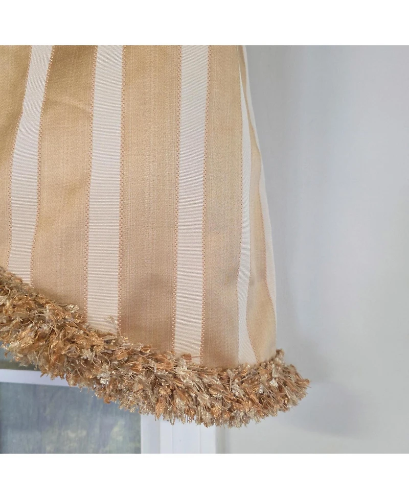 Rlf Home Nugett Trimmed Cornice Window Valance 100% Cotton Lined Rod Pocket