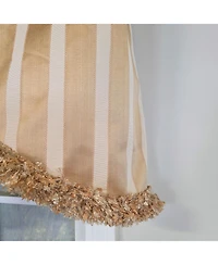 Rlf Home Nugett Trimmed Cornice Window Valance 100% Cotton Lined Rod Pocket