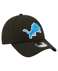 New Era Men's Black Detroit Lions Core Team 9FORTY Adjustable Hat