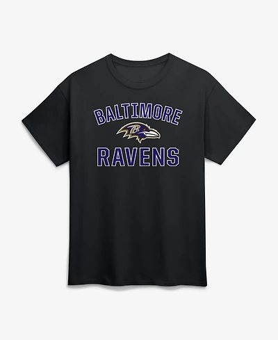 Logo Athletic Men's Black Baltimore Ravens Cotton Victory Arch T-Shirt