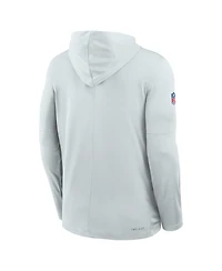 Nike Men's Gray Dallas Cowboys Sideline Lightweight Long Sleeve Hooded Dri-fit T-Shirt