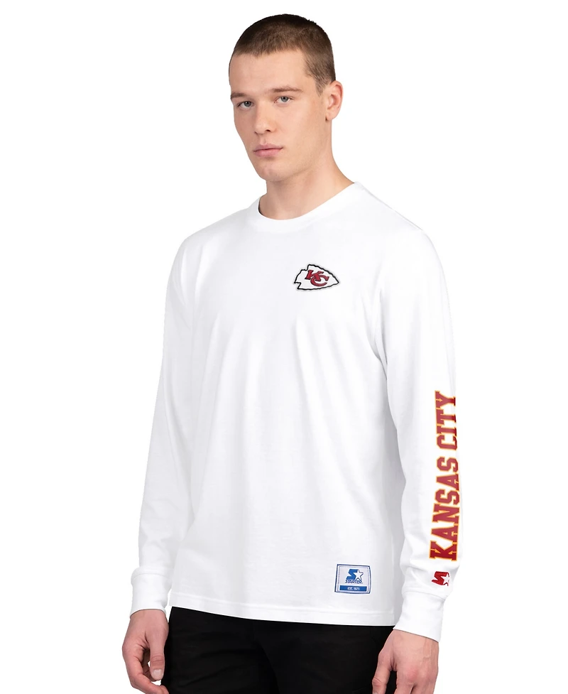Starter Men's Red/White Kansas City Chiefs Short Sleeve Long T-Shirt