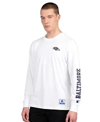 Starter Men's Purple/White Baltimore Ravens Short Sleeve Long T-Shirt