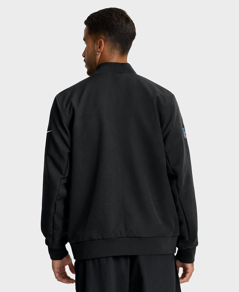 Nike Men's Black San Francisco 49ers Sideline Full-Zip Bomber Jacket