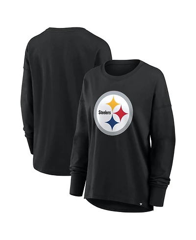 Fanatics Women's Black Pittsburgh Steelers Essential Long Sleeve T-Shirt