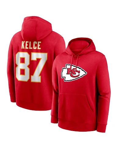 Nike Men's Travis Kelce Red Kansas City Chiefs Name Number Hoodie