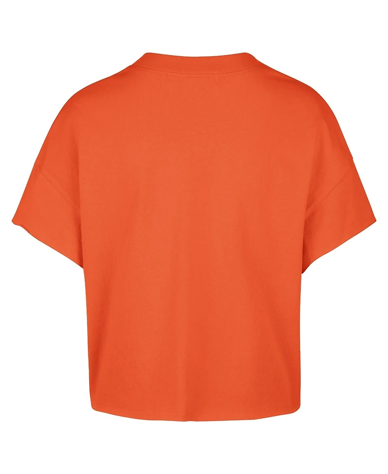 '47 Brand Women's Orange New York Mets Plus Win Big Oversized Notch-Neck T-Shirt