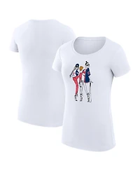G-iii 4Her by Carl Banks Women's White Cleveland Guardians Super-Slim Fit Lightweight Baseball Girls T-Shirt