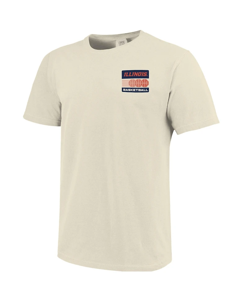 Image One Men's Cream Illinois Fighting Illini Basketball Staredown Comfort Colors T-Shirt