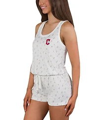 Concepts Sport Women's Cream Cleveland Guardians Gardner Hacci Knit Romper