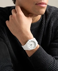 Fossil Men's Everett Three-Hand White Silicone Watch 42mm
