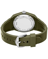 Fossil Men's Everett Three-Hand Olive Silicone Watch 42mm